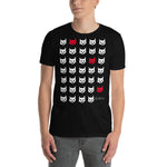Men's Doodles T-Shirt - The Cats - Zebra High Contrast Apparel and Clothing for Parents and Kids